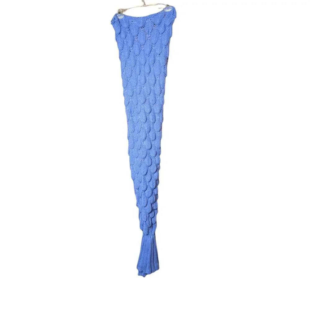 HANDMADE Periwinkle Blue Mermaid Tail Kids Blanket